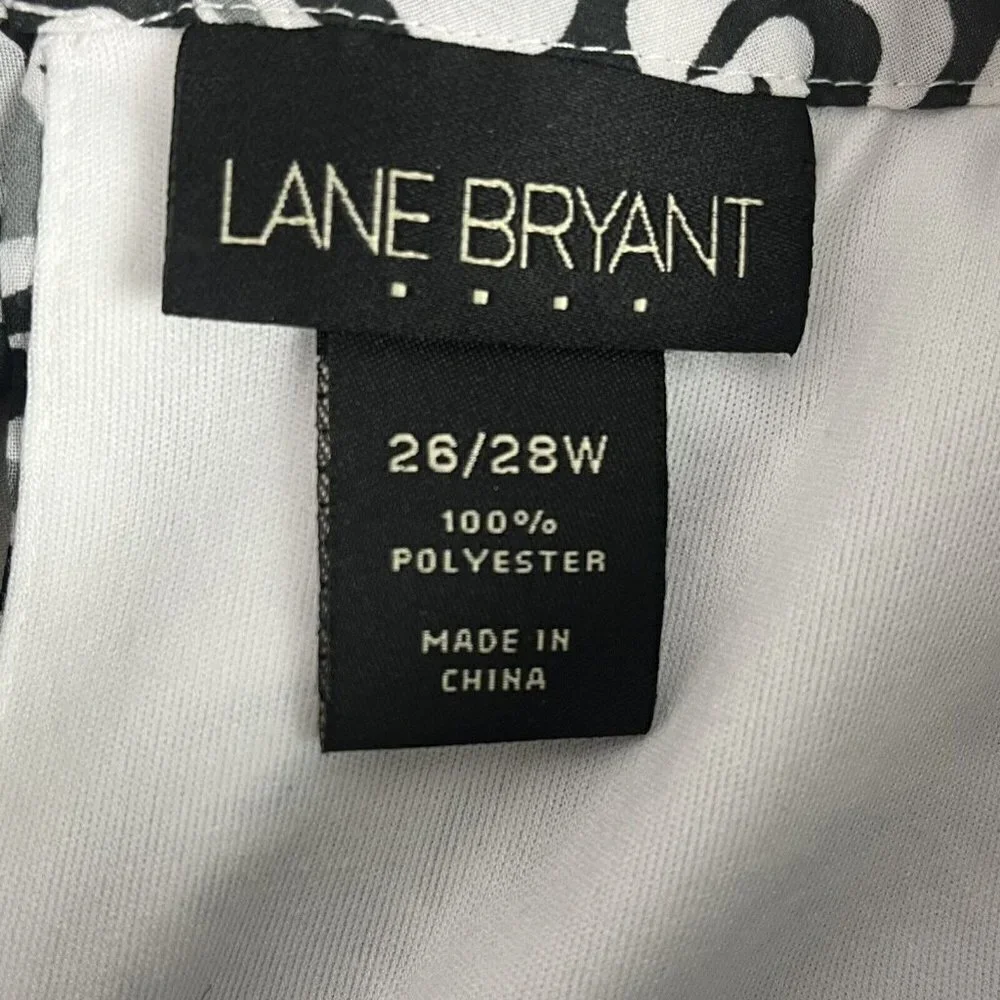 Lane Bryant Womens Lined Blouse Sleeveless Elastic Hem Black White 26/28W - Picture 7 of 8